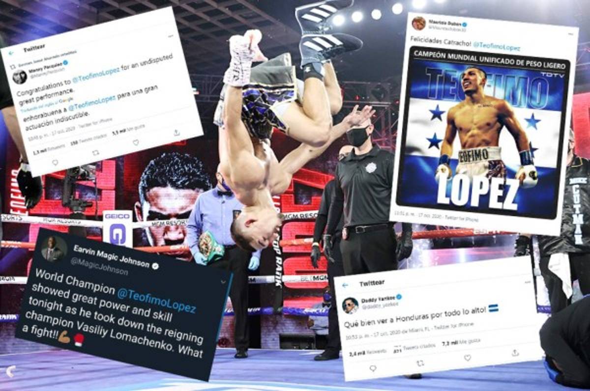 ¡Magic, Pacquiao, Daddy Yankee...! Famosos que felicitaron a Teófimo López por la victoria ante Loma
