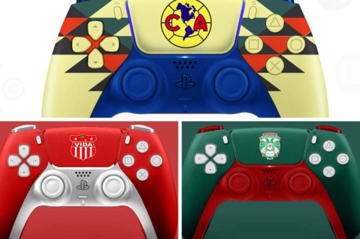 Así se verían los controles de PlayStation 5 con los escudos de los clubes de Honduras y México