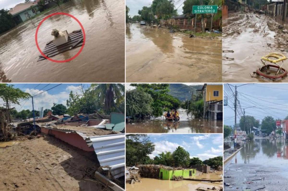 Durísimas imágenes: así lucen La Lima y Choloma devastadas por las lluvias que dejó Iota en Honduras