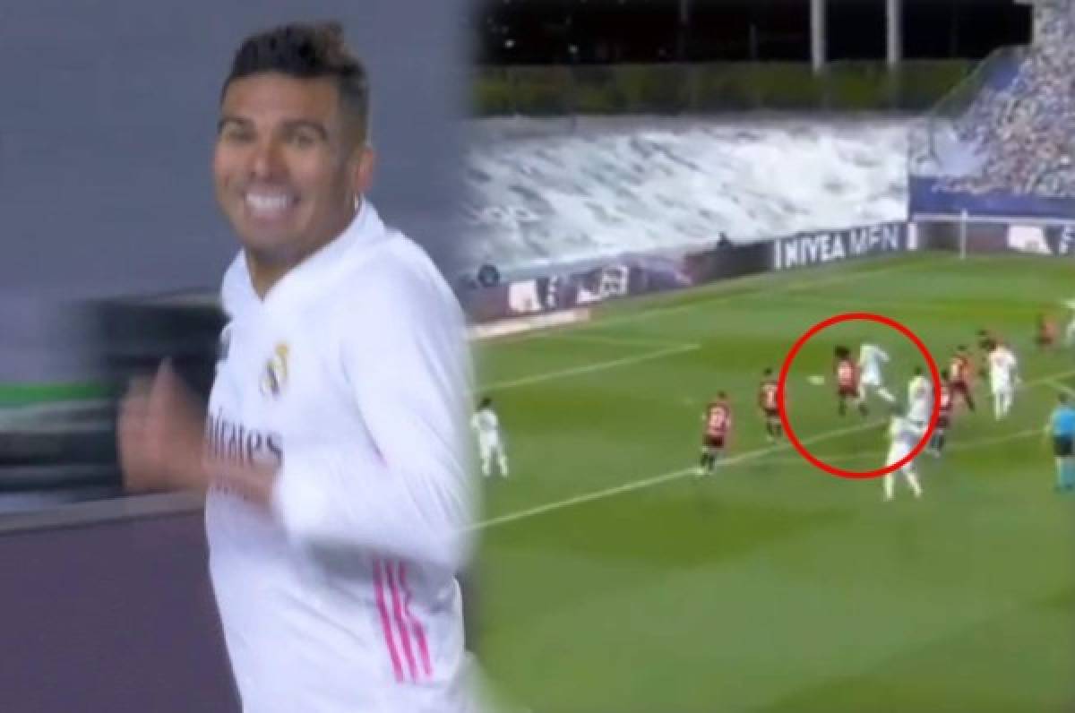 ¡Un gol de carambola! Casemiro anota el 2-0 del Real Madrid ante Osasuna de forma muy peculiar
