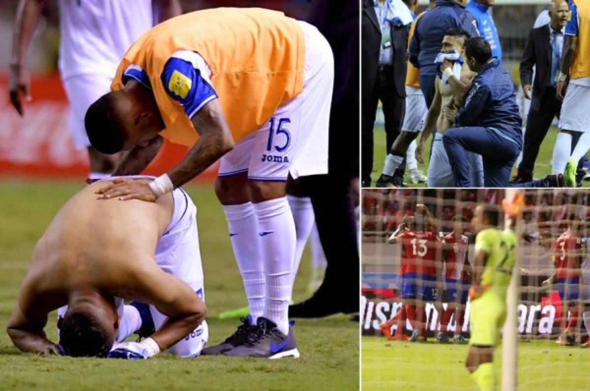 Las desgarradoras imágenes de los jugadores de Honduras en Costa Rica