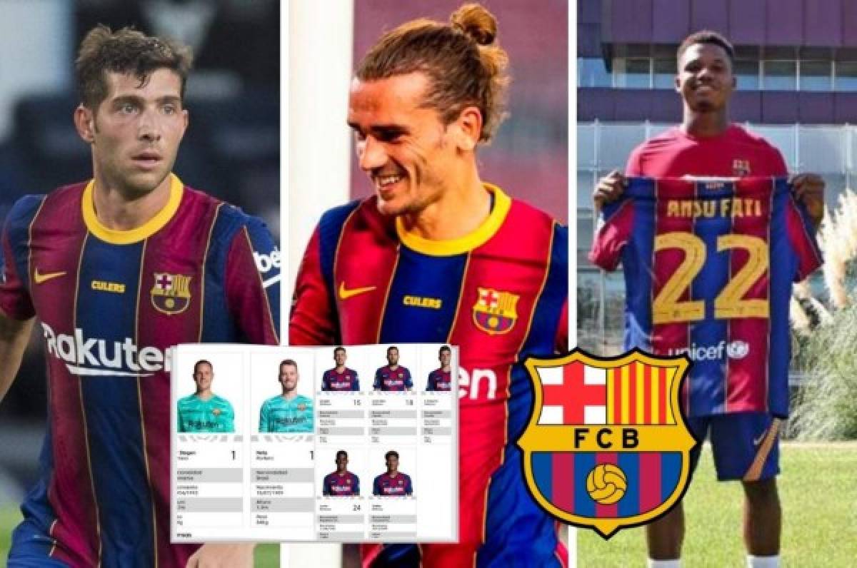 Con cambios: Los dorsales oficiales de la plantilla del Barcelona; seis jugadores con nuevo número