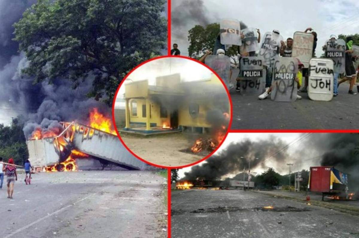 FOTOS: Martes de caos en la zona norte con rastras y postas policiales quemadas