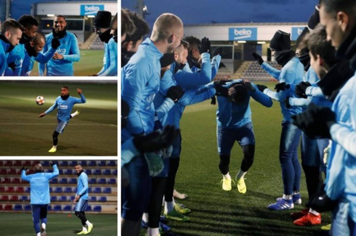 ¡Nuevo amigo! Así recibieron a Kevin Prince Boateng en su primer entrenamiento con el Barcelona