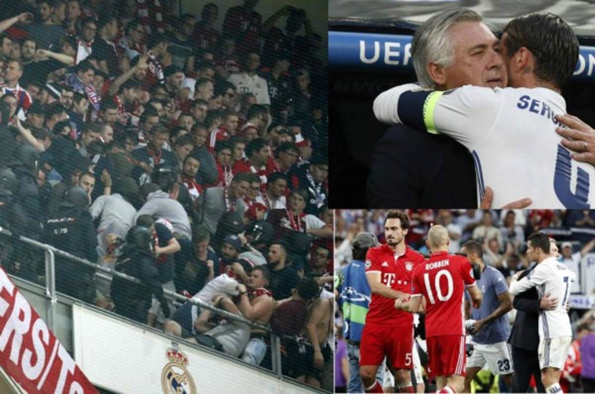 Las imágenes que no se vieron por tv: La bronca de la barra del Bayern en el Bernabéu