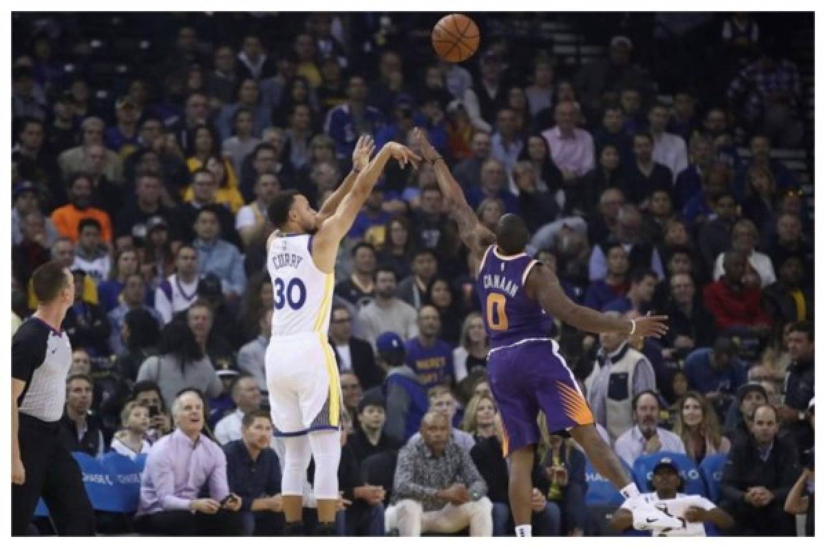 Curry y Warriors exhiben su poder ofensivo ante Suns