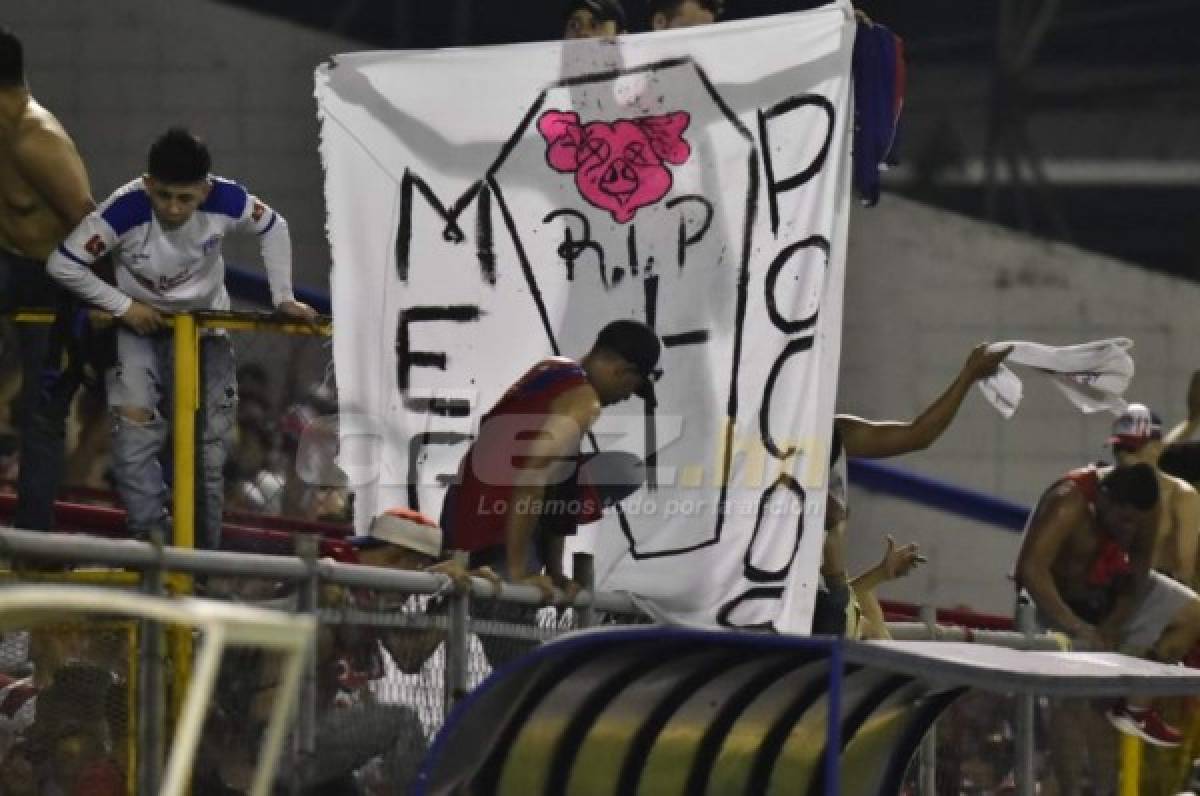 En fotos: Así fue la pelea entre aficionado del Olimpia y Real España en el palco