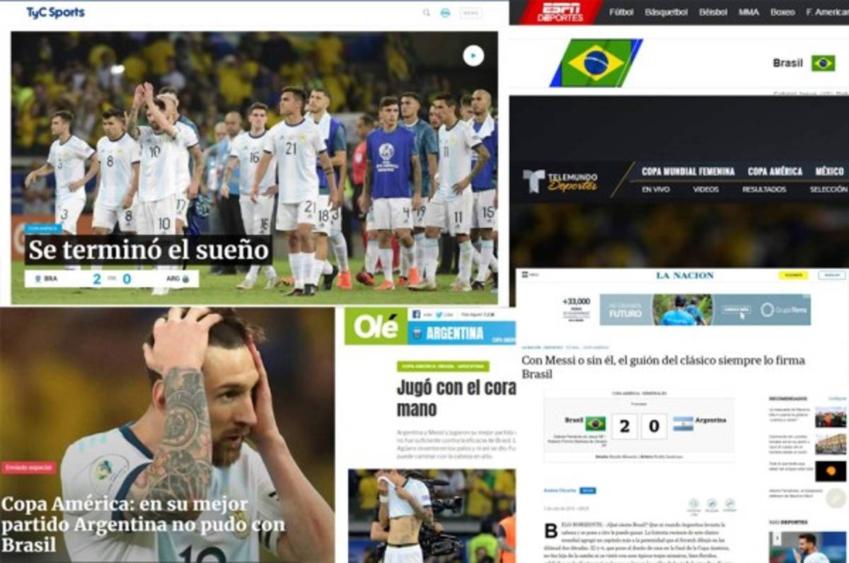 Así reaccionan los medios luego de la eliminación de Argentina ante Brasil