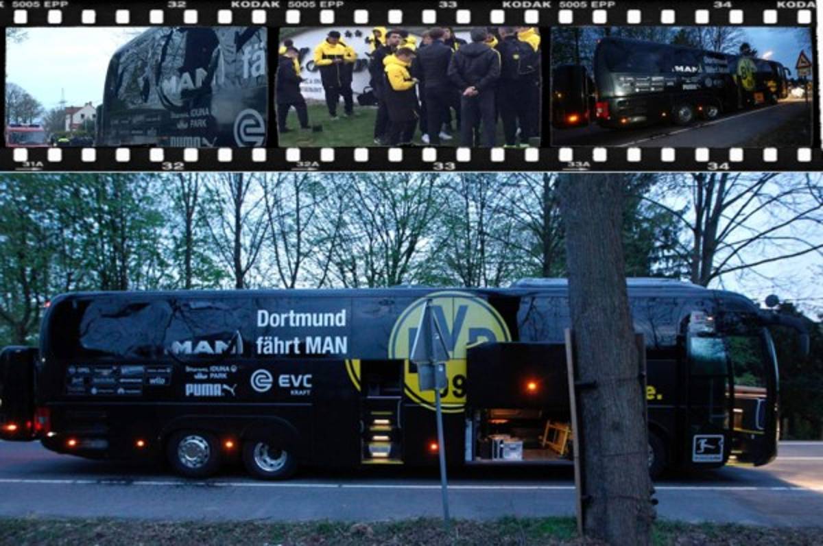 Así quedó el autobús del Borussia Dortmund tras la explosión