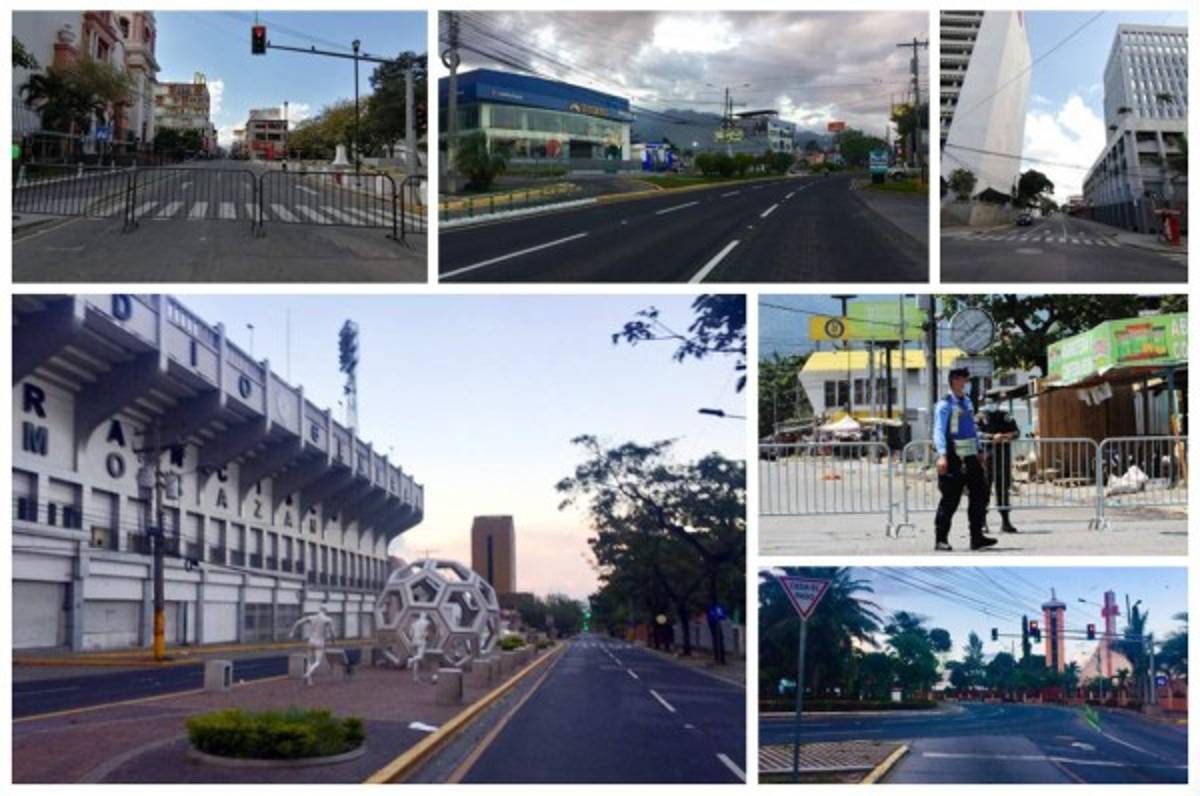 ¡Calles solitarias y vallas! Así luce San Pedro Sula durante toque de queda absoluto