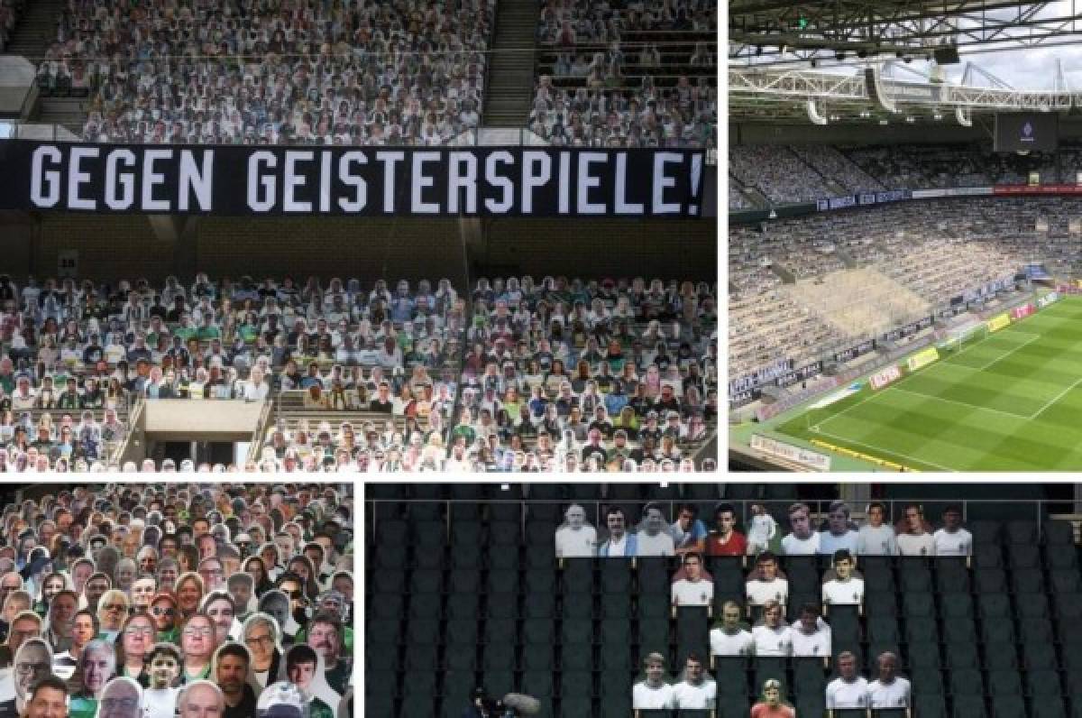 El Borussia Mönchengladbach llena su espectacular estadio con aficionados de cartón