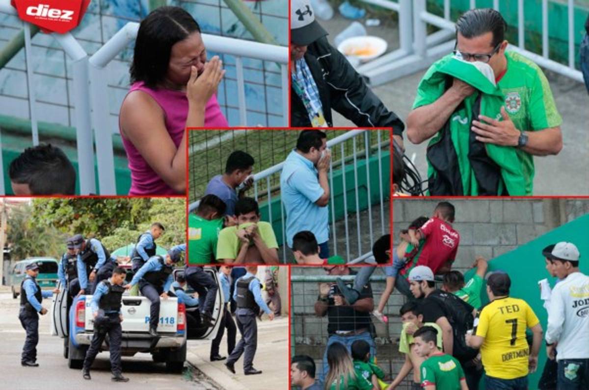 NO SE VIO: Aficionados terminan gaseados por la policía en el clásico sampedrano