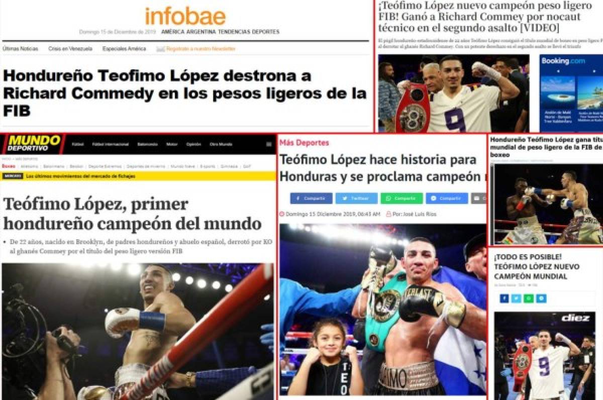 Así amanece la prensa internacional tras el título mundial de Téofimo López