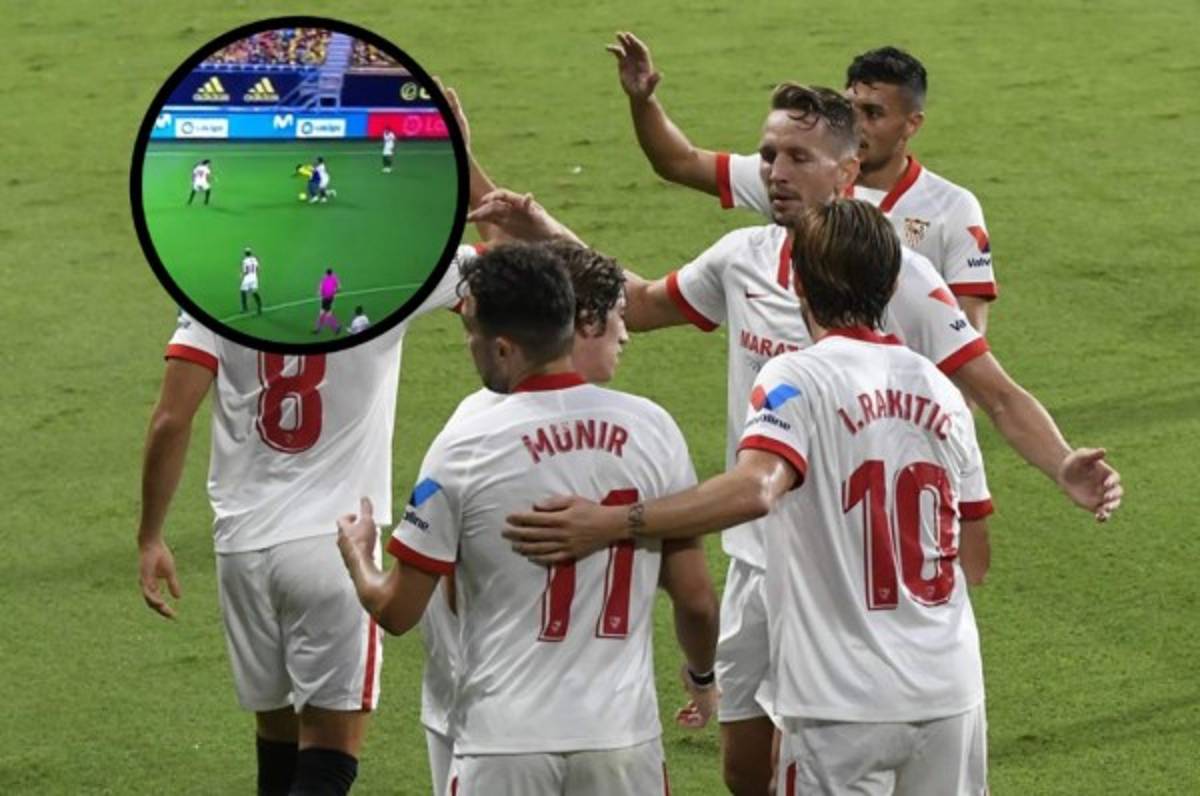 La falta que le hicieron al 'Choco' Lozano, no la pitaron y terminó en el 2-1 del Sevilla al 89