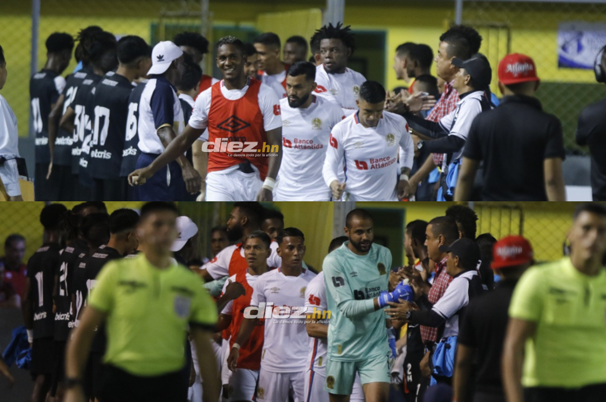 El Honduras Progreso le hizo el pasillo al Olimpia previo al arranque del duelo por la fecha 17 de la Liga Nacional