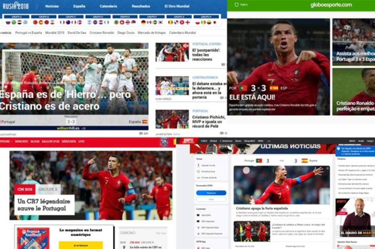 Prensa mundial se rinde a Cristiano Ronaldo tras maravilloso debut en Rusia 2018