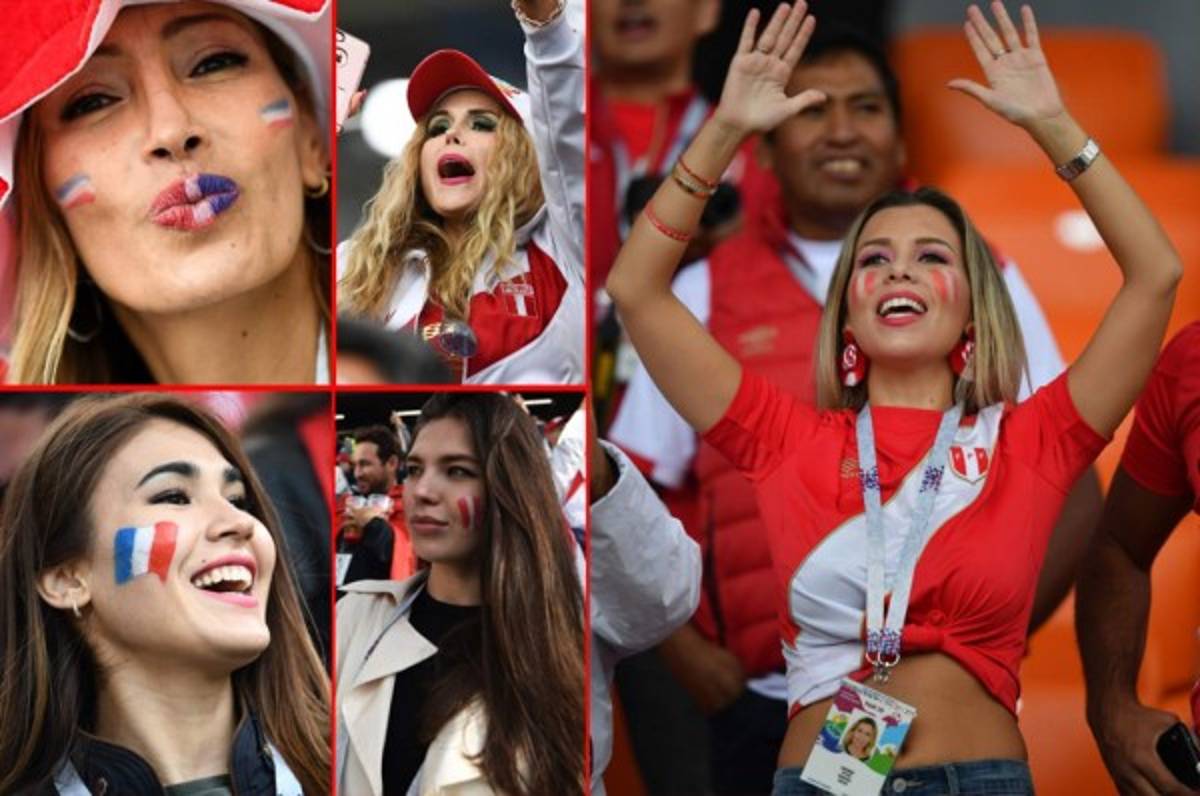 Francia y Perú engalanan Rusia 2018 con sus bellas aficionadas