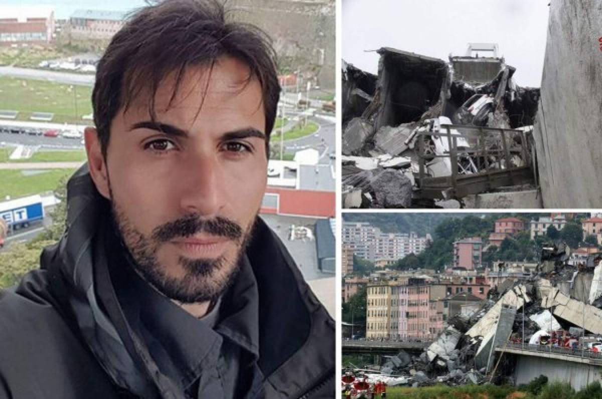 Futbolista sobrevive al puente derrumbado en Génova y cuenta los momentos de terror