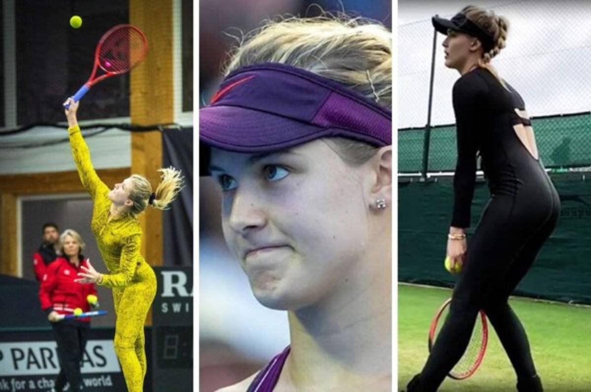 Ajustado y sexy: La 'extraña' vestimenta de la hermosa Genie Bouchard para jugar al tenis