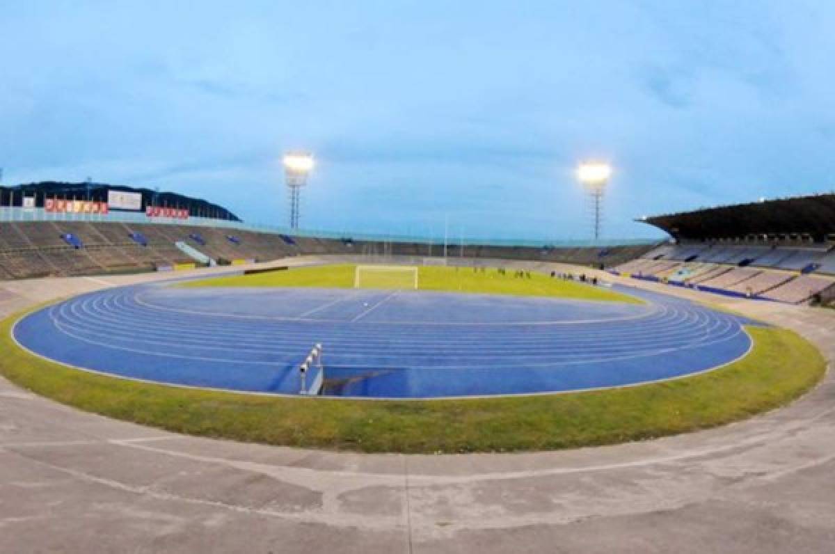 El estadio Independence Park de Kingston así luce a pocos minutos del partido donde Motagua enfrenta al Waterhouse por la Liga Concacaf. Foto cortesía
