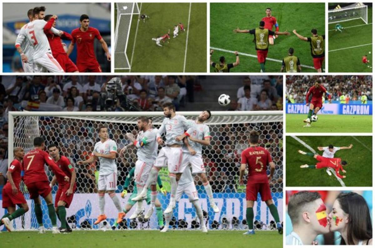 NO VISTE EN TV: La cara de Cristiano Ronaldo antes del tiro libre y lo que hizo De Gea tras el juego