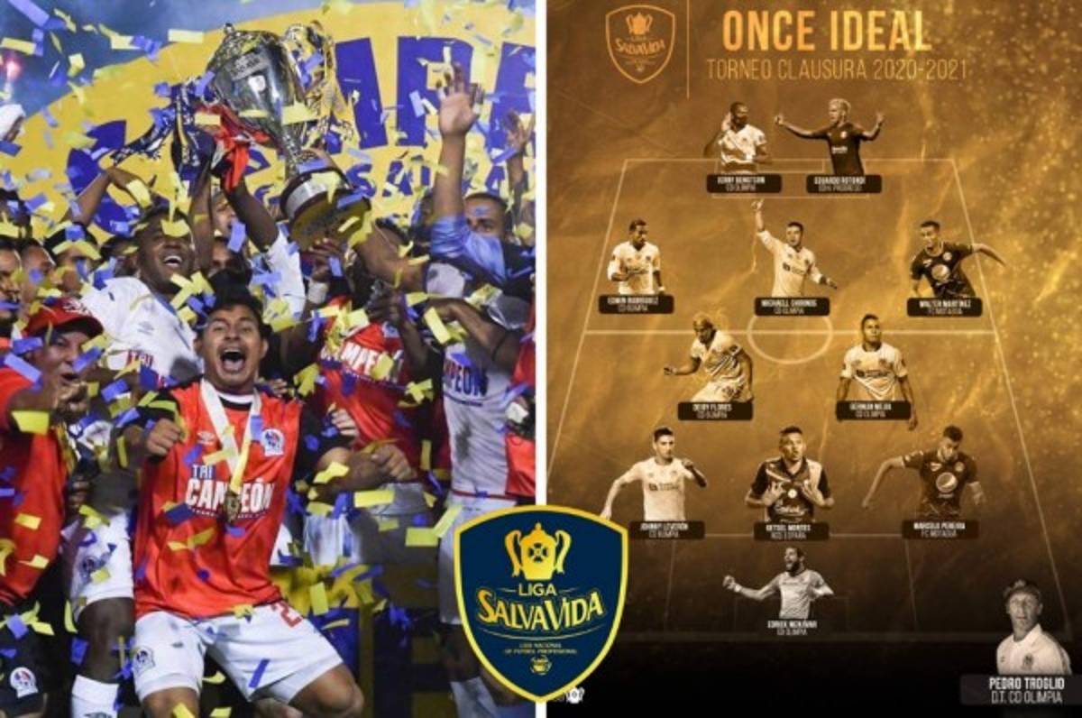 Olimpia arrasa y Motagua mete solo dos: Así es el 11 ideal del Clausura 2021 publicado por la Liga Nacional