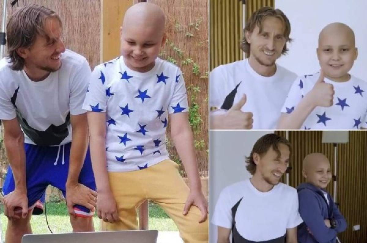 Niño hondureño comparte con Luka Modric en campaña contra el cáncer infantil