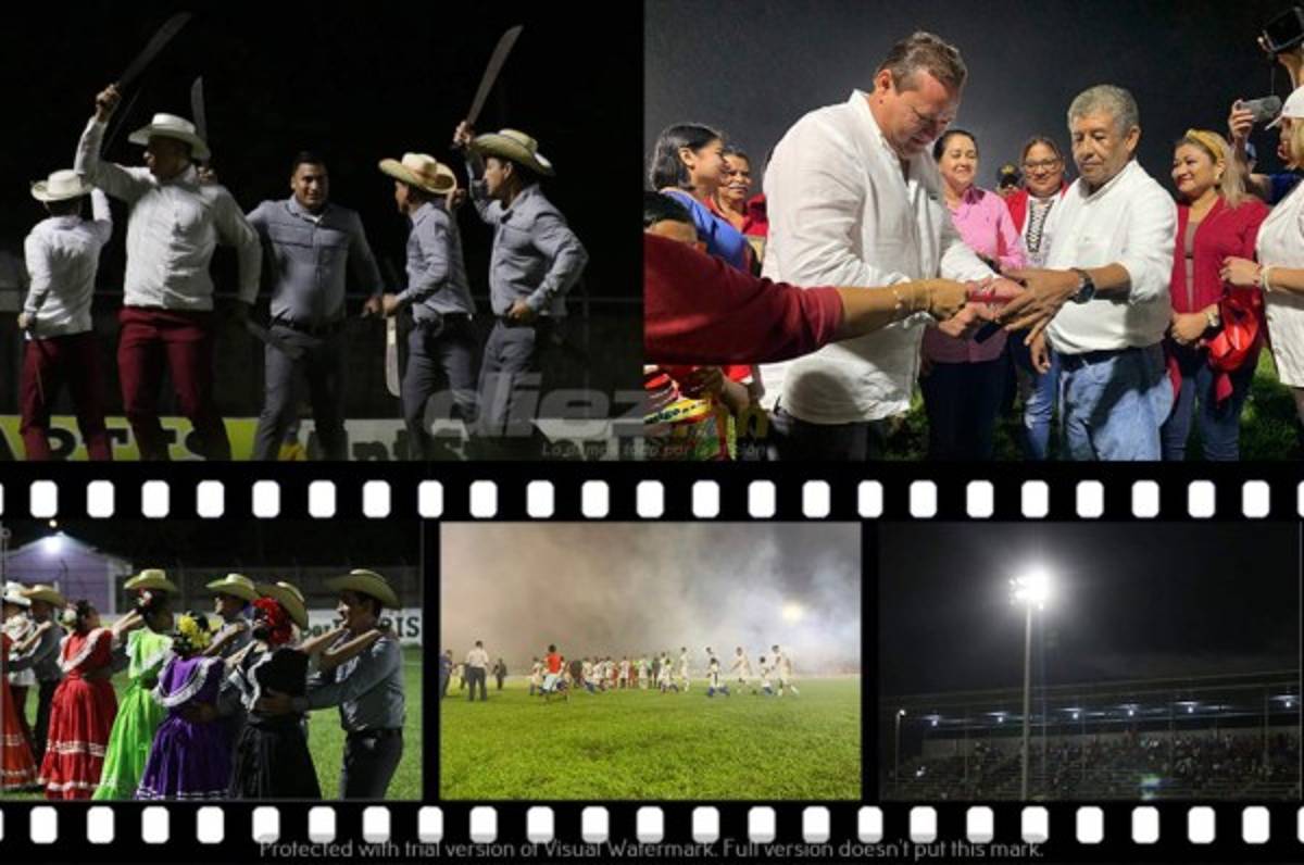 Con danzas, corte de cinta y tremenda fiesta se inauguró alumbrado del estadio de Tocoa