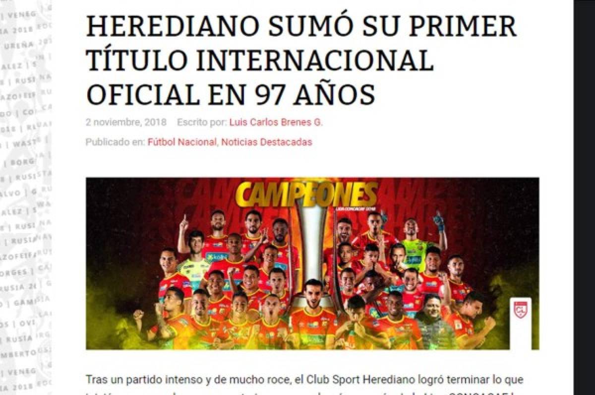 El orgullo de la prensa tica tras el triunfo del Herediano sobre Motagua