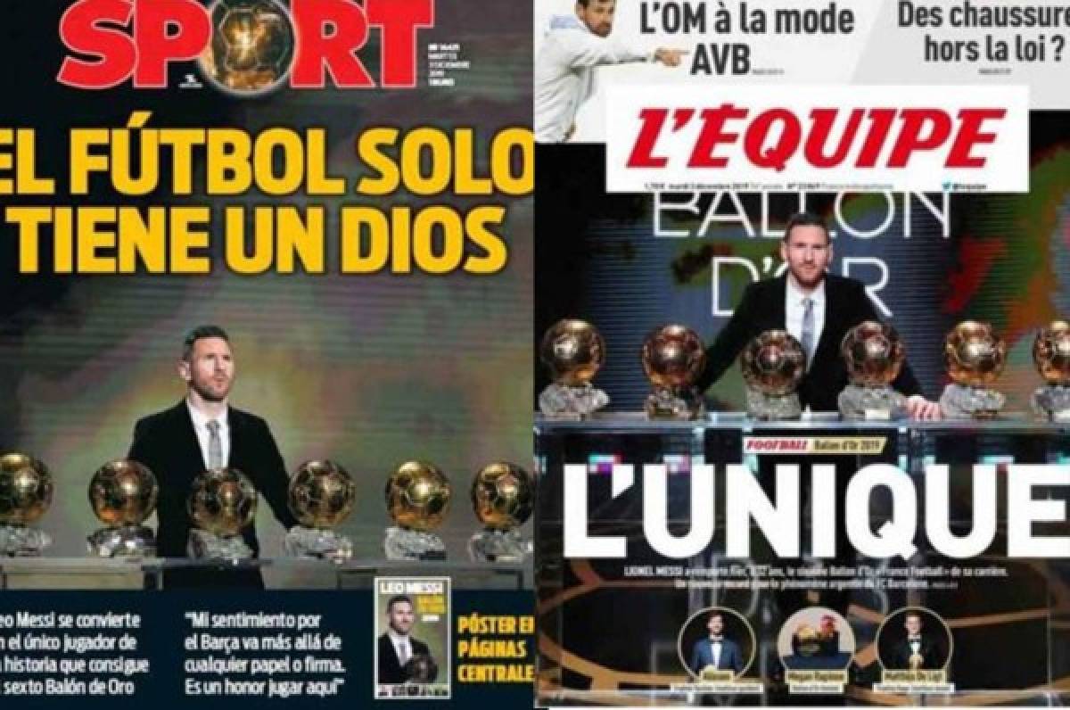 La prensa mundial se rinde ante Messi tras ganar su sexto Balón de Oro