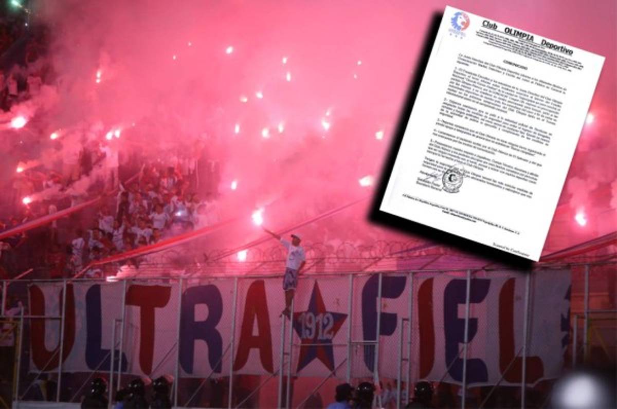 Olimpia en comunicado asegura que no tiene 'ninguna barra organizada'