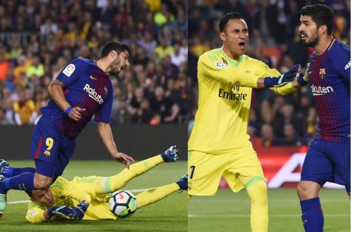 ¿Era penal? La bronca de Keylor Navas con Luis Suárez en el clásico