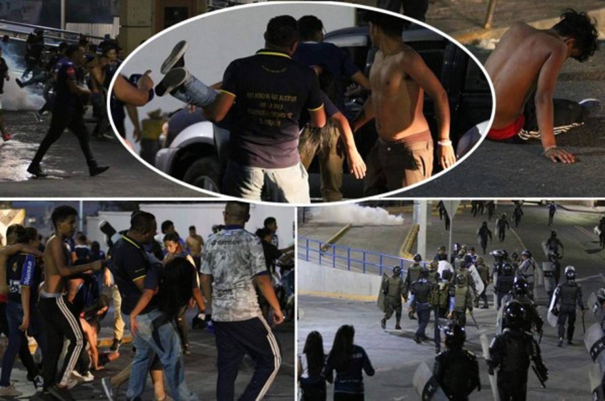 EN FOTOS: Noche de terror en las afueras del Nacional tras derbi Motagua-Olimpia