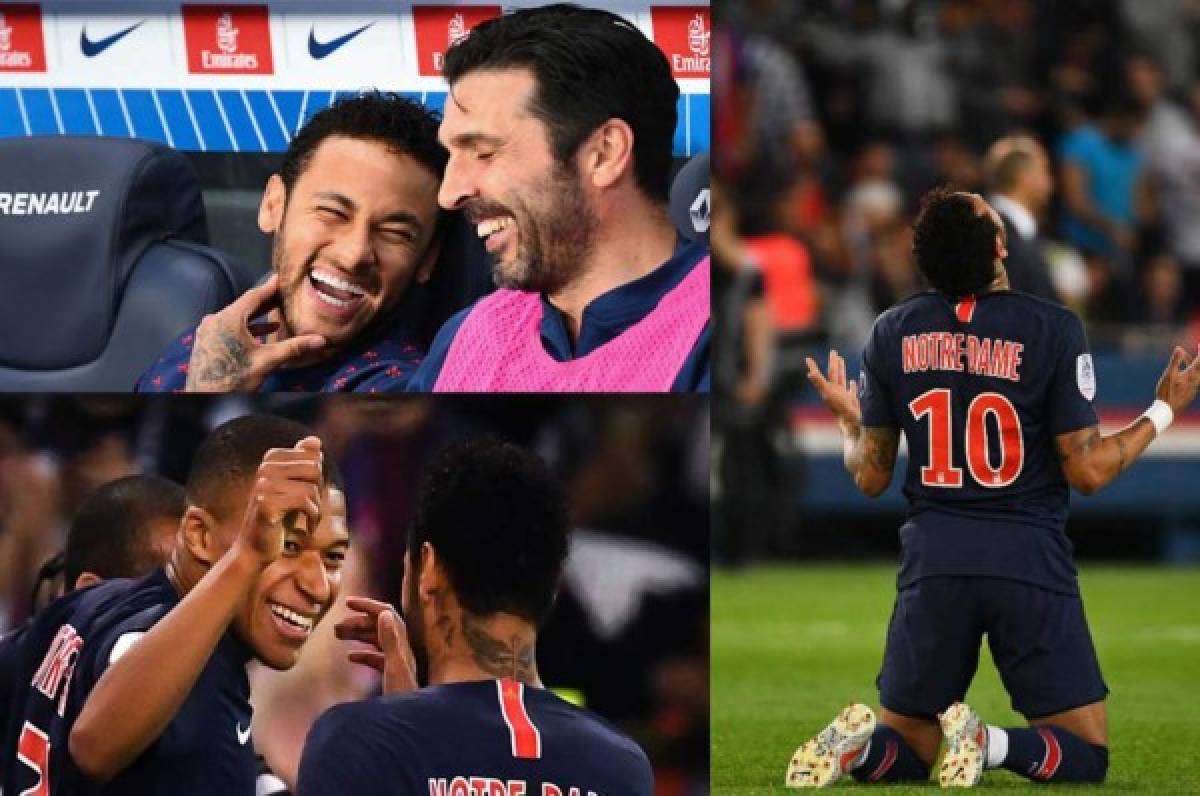 Así fue el emotivo regreso de Neymar: De rodillas y broma a Mbappé para celebrar el título del PSG