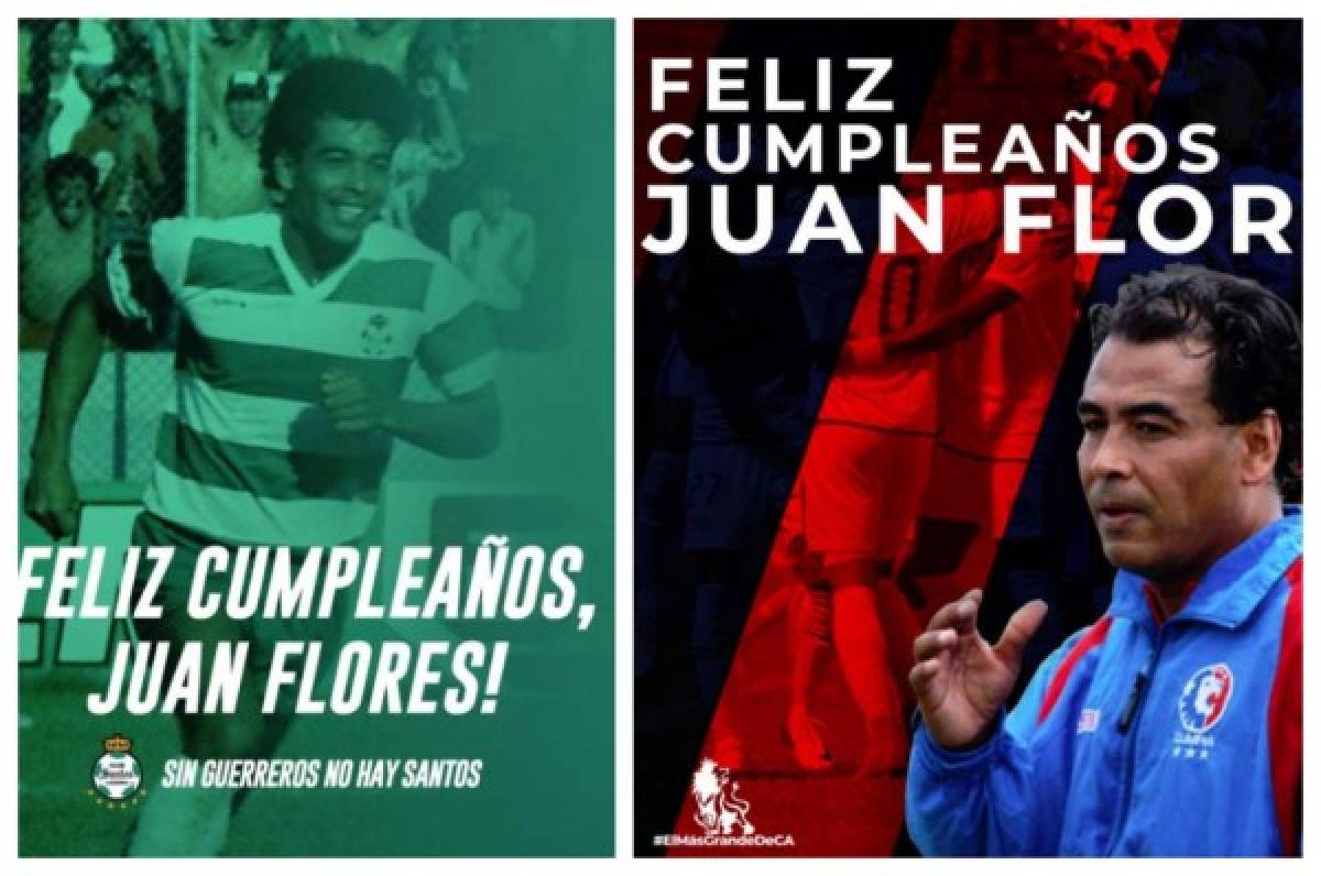 Santos Laguna y Olimpia felicitan a Juan 'Matador' Flores en su cumpleaños