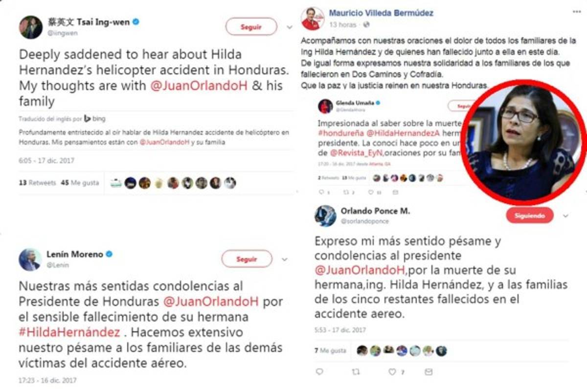 Los personajes que se solidarizan con JOH por la muerte de Hilda Hernández