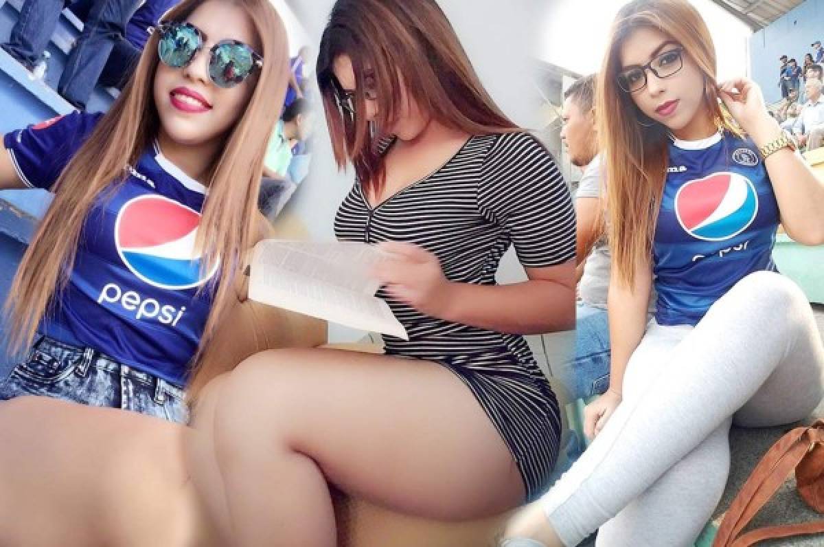 FOTOS: La aficionada más sexy del Motagua que enamora en el Nacional