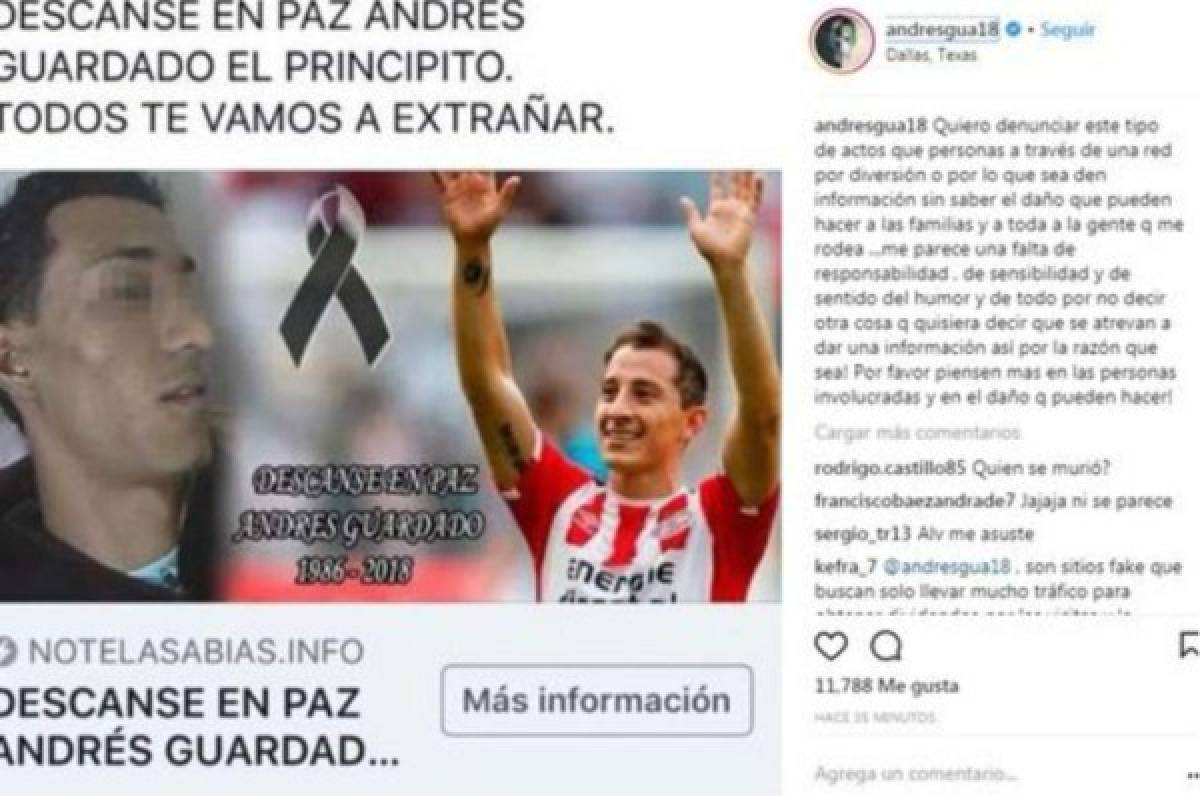 Anuncian muerte de Andrés Guardado y el mexicano lo desmiente con duro mensaje en redes
