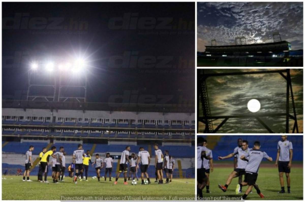 FOTOS: Real España prepara el choque contra Olimpia bajo la luna llena