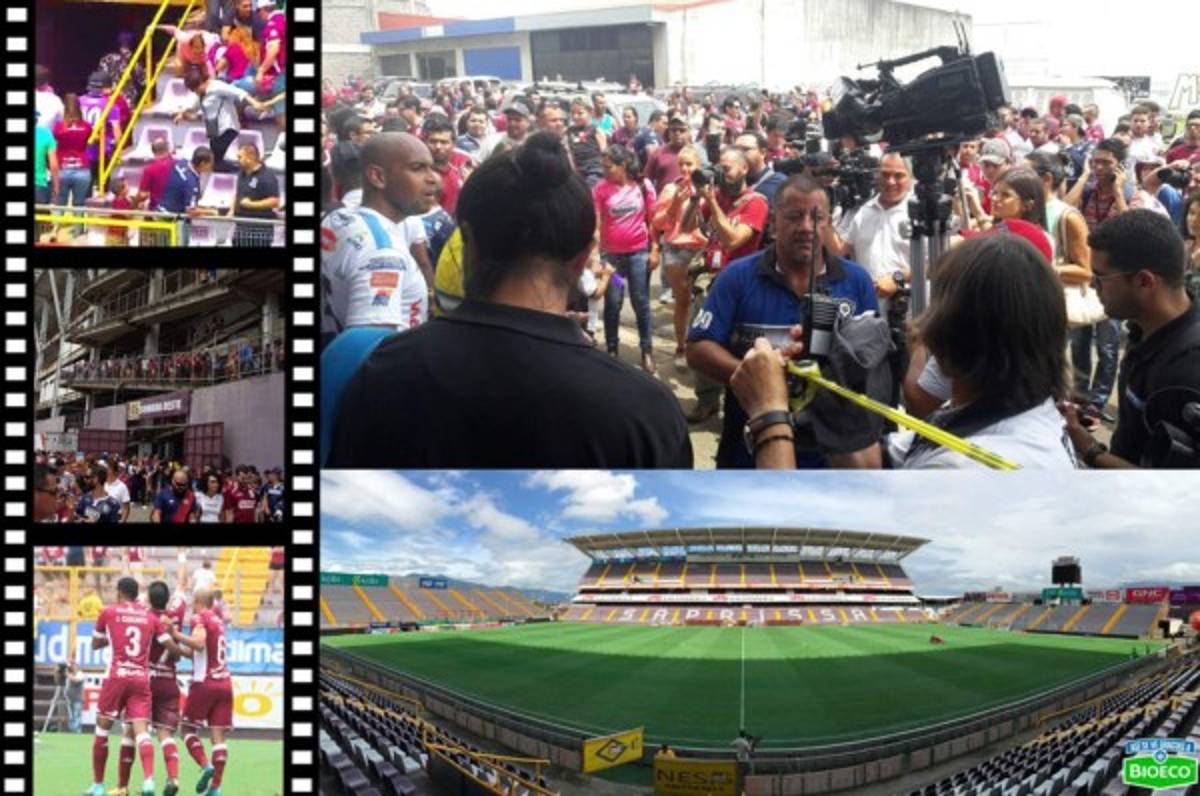FOTOS: Así evacuaron los miles de aficionados del Saprissa tras la amenaza de bomba
