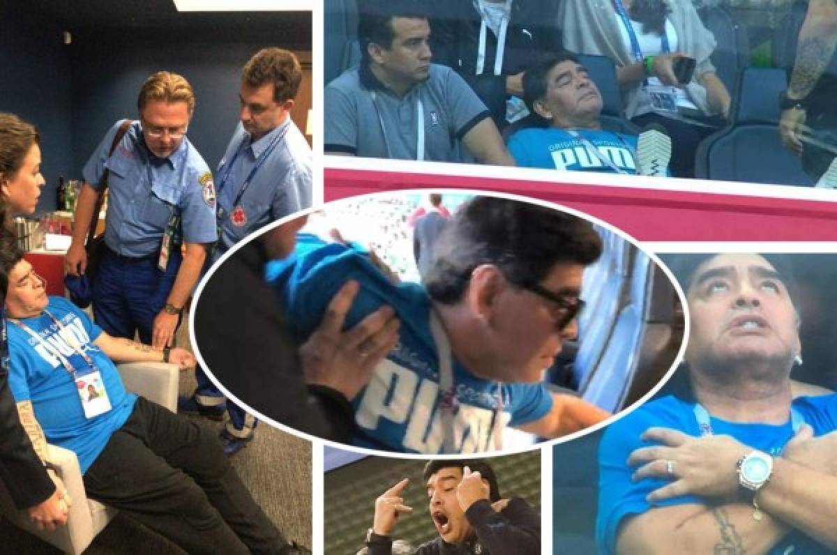 Las fotos de Maradona totalmente descontrolado en el Argentina-Nigeria