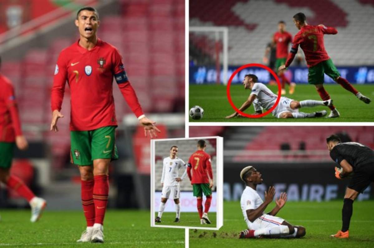 Abrazo entre cracks y la dura entrada de Cristiano Ronaldo en la derrota de Portugal ante Francia