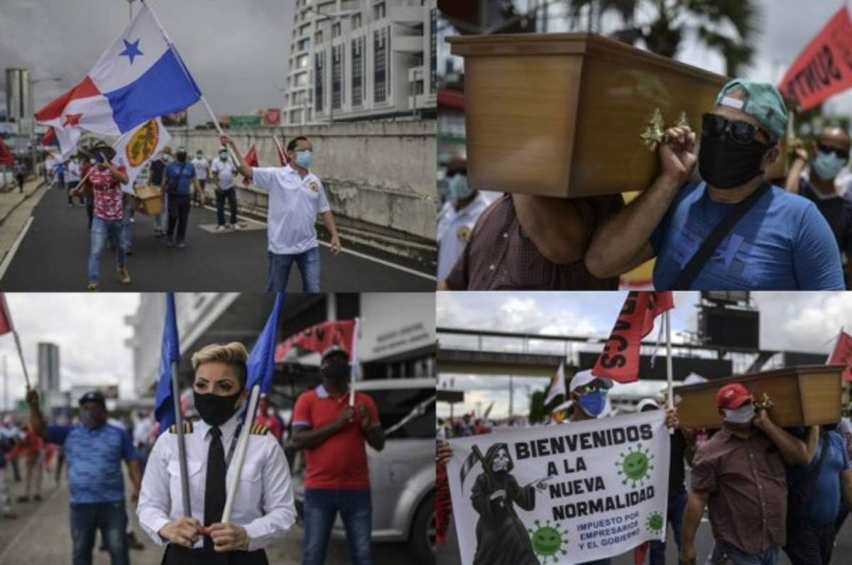 Protestan en Panamá por el levantamiento de la cuarentena por COVID-19