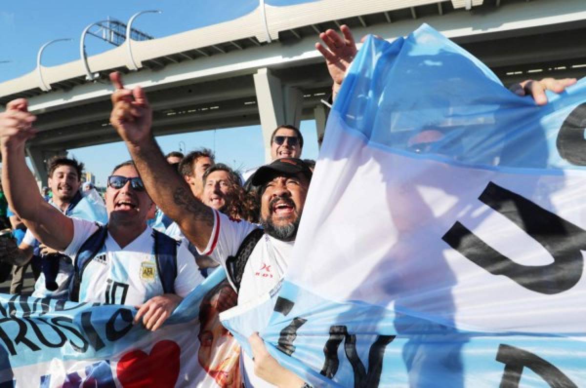 Los argentinos han alentado a su selección con todas las ganas; no se ven muertos.