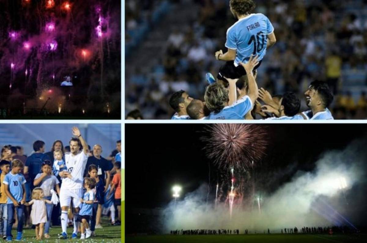 La emotiva despedida de Diego Forlán: Grandes estrellas de invitados y Luis Suárez de portero