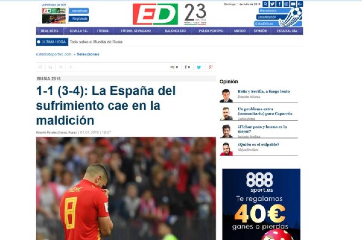 Prensa española e internacional ataca a España por eliminación en Rusia