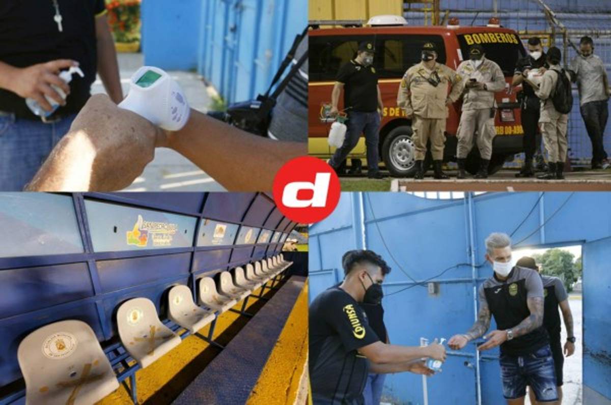 Real España - Olimpia: Las fotos de un estadio vacío y con un protocolo de bioseguridad bien montado