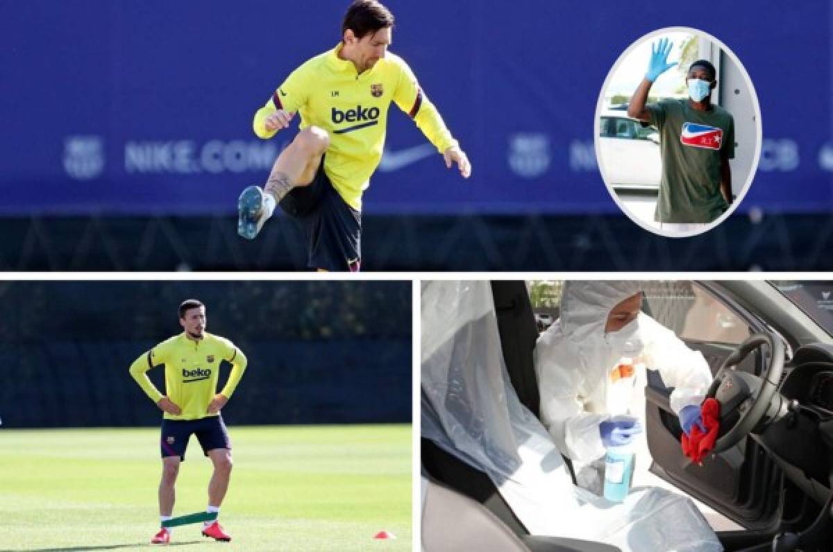 Con dos novedades, carros desinfectados y Vidal sorprende: Así fue el entrenamiento del Barcelona