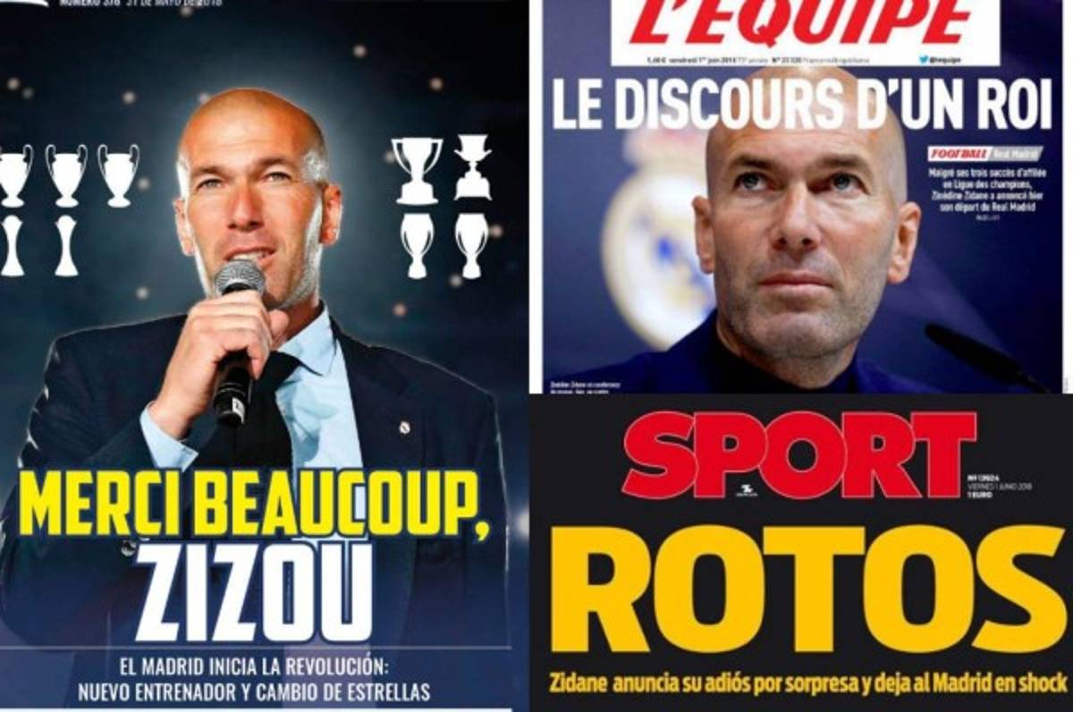 Rotos y en shock: Las portadas del adiós de Zidane como entrenador del Real Madrid