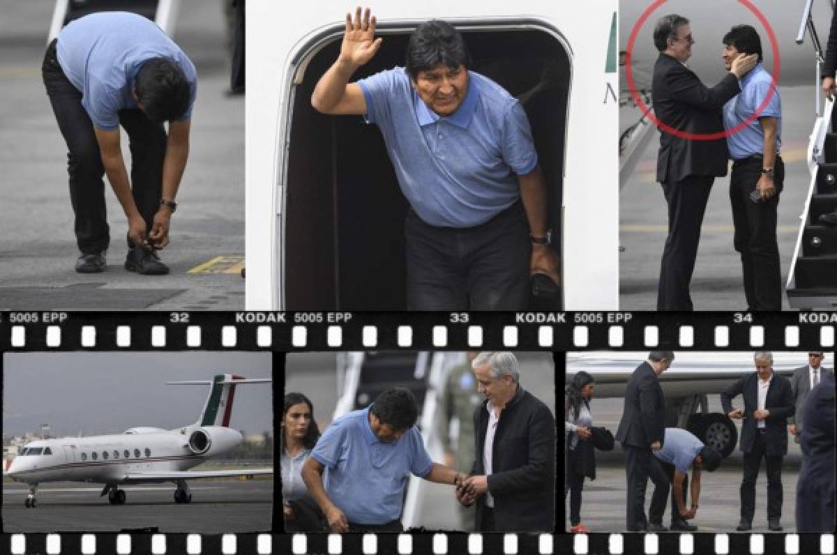 Evo Morales: con sonrisa y los cordones sueltos, así fue su llegada a México